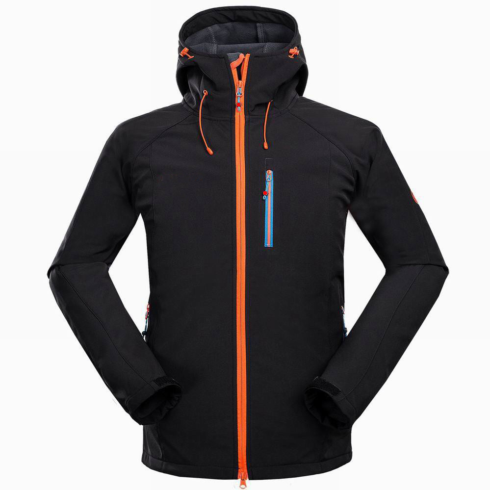 Men’s Outdoor Soft Shell Jacket for Camping Hiking and Wind Protection