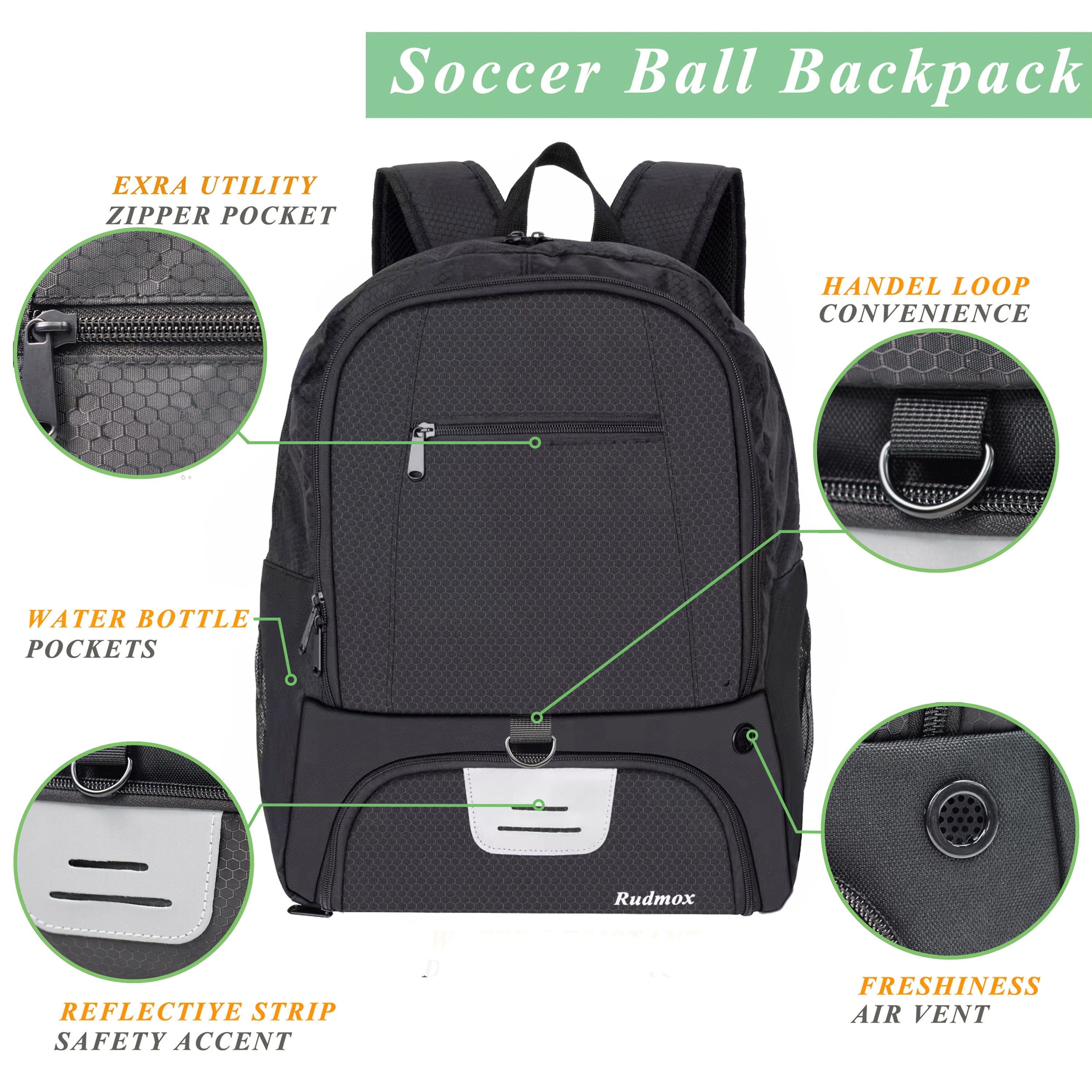 Sports Backpack with Ball & Shoe Compartment