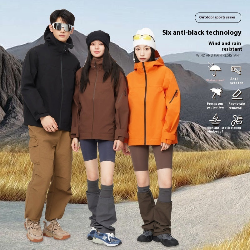 Mountain Hard Shell Jacket for Waterproof Windproof Outdoor Mountaineering Protection