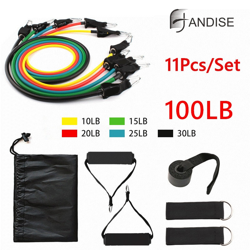 Resistance Bands Set with Door Anchor for Home Workout Training Exercises