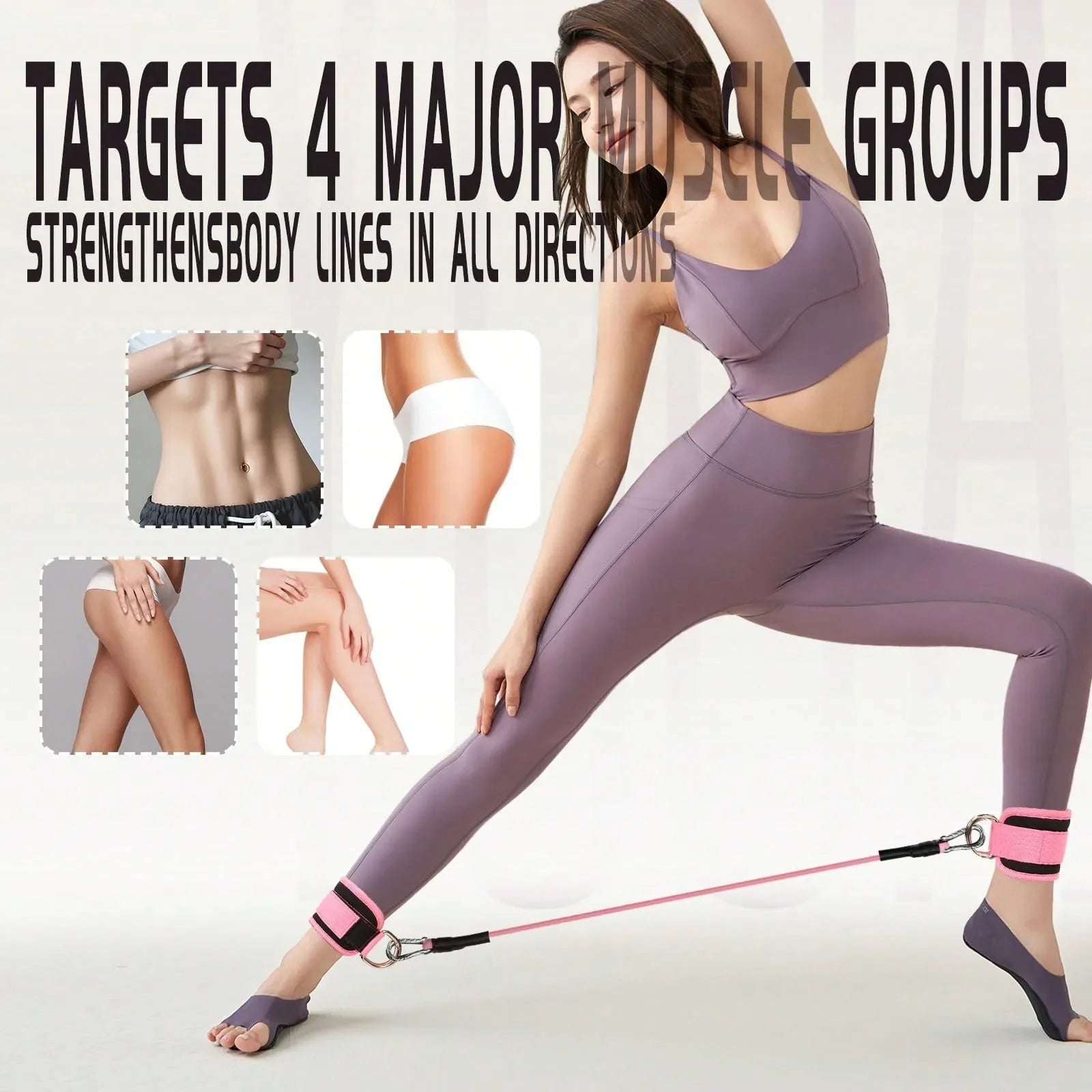 Natural Latex Resistance Bands for Hip Leg and Yoga Training Workouts
