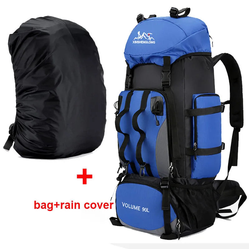 90L Waterproof Hiking Backpack for Camping Trekking and Outdoor Travel Adventures