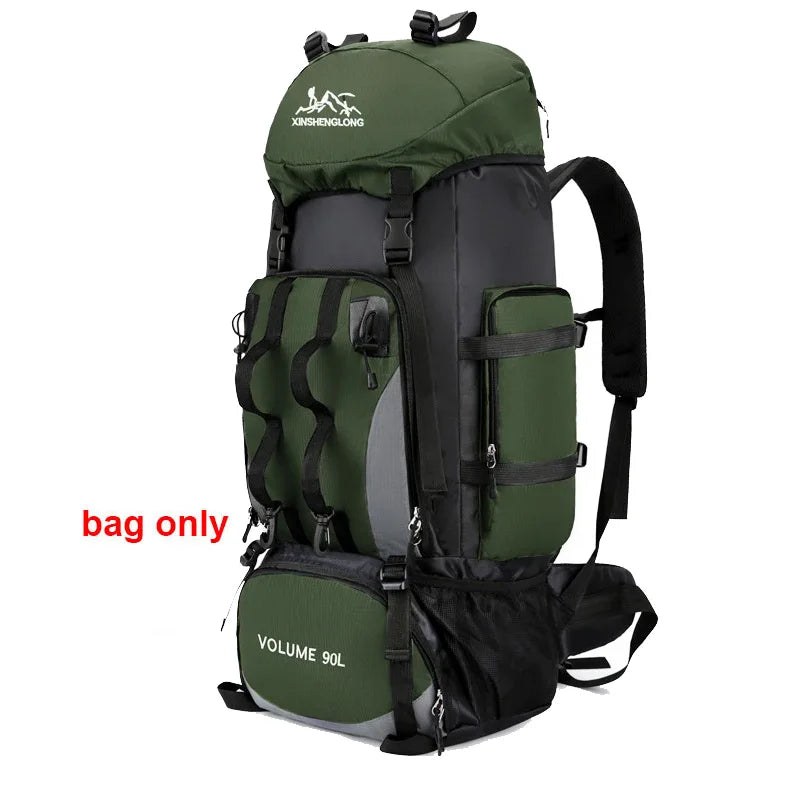 90L Waterproof Hiking Backpack for Camping Trekking and Outdoor Travel Adventures
