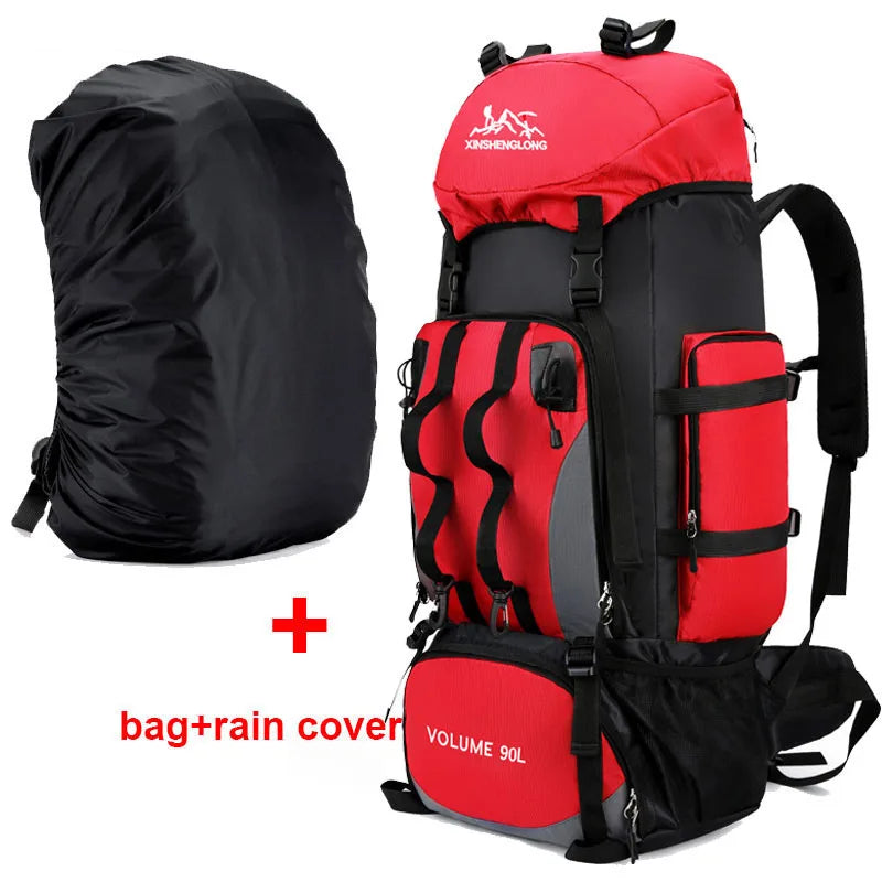 90L Waterproof Hiking Backpack for Camping Trekking and Outdoor Travel Adventures