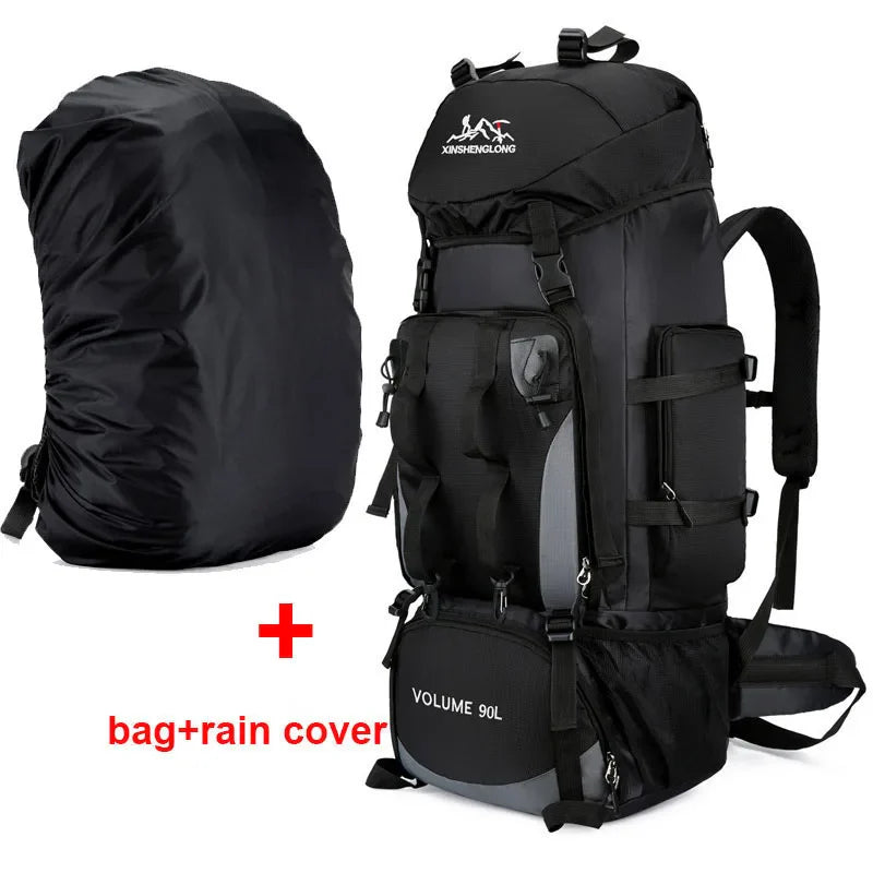 90L Waterproof Hiking Backpack for Camping Trekking and Outdoor Travel Adventures