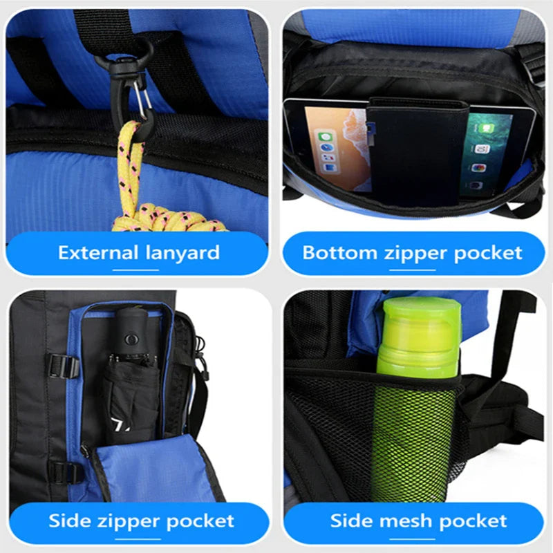 90L Waterproof Hiking Backpack for Camping Trekking and Outdoor Travel Adventures