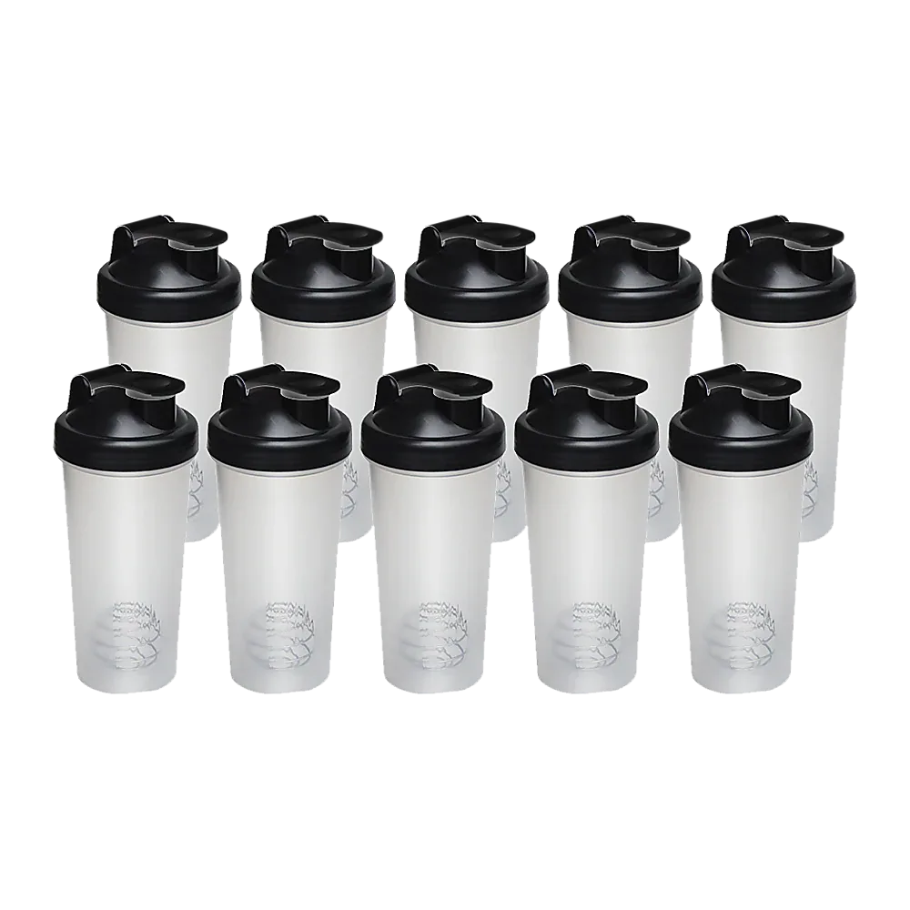 10x 700ml Protein Shaker Bottles with Mixer Ball for Gym Workouts