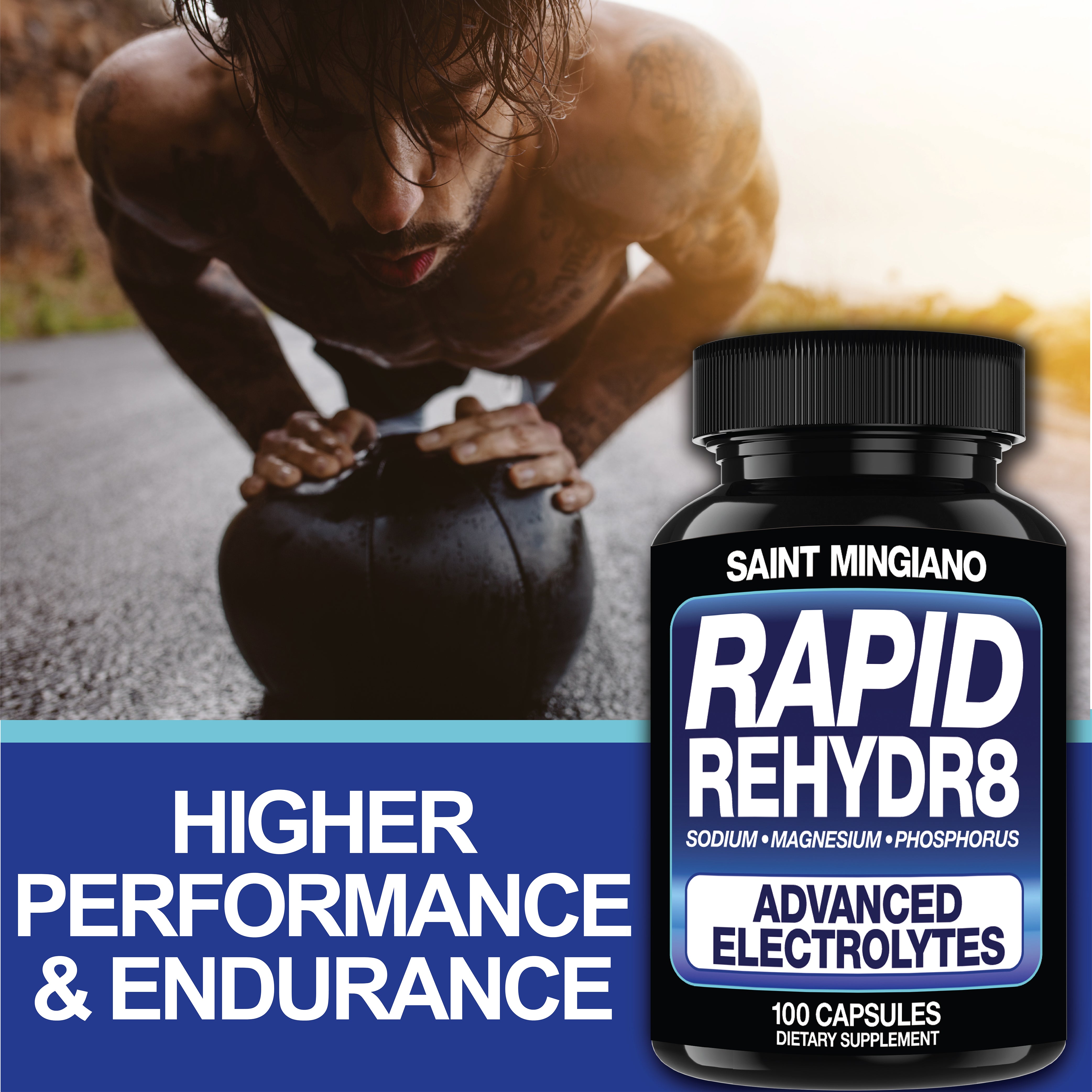 Rapid Rehydr8 Electrolyte Capsules for Muscle Recovery Hydration and Endurance Support