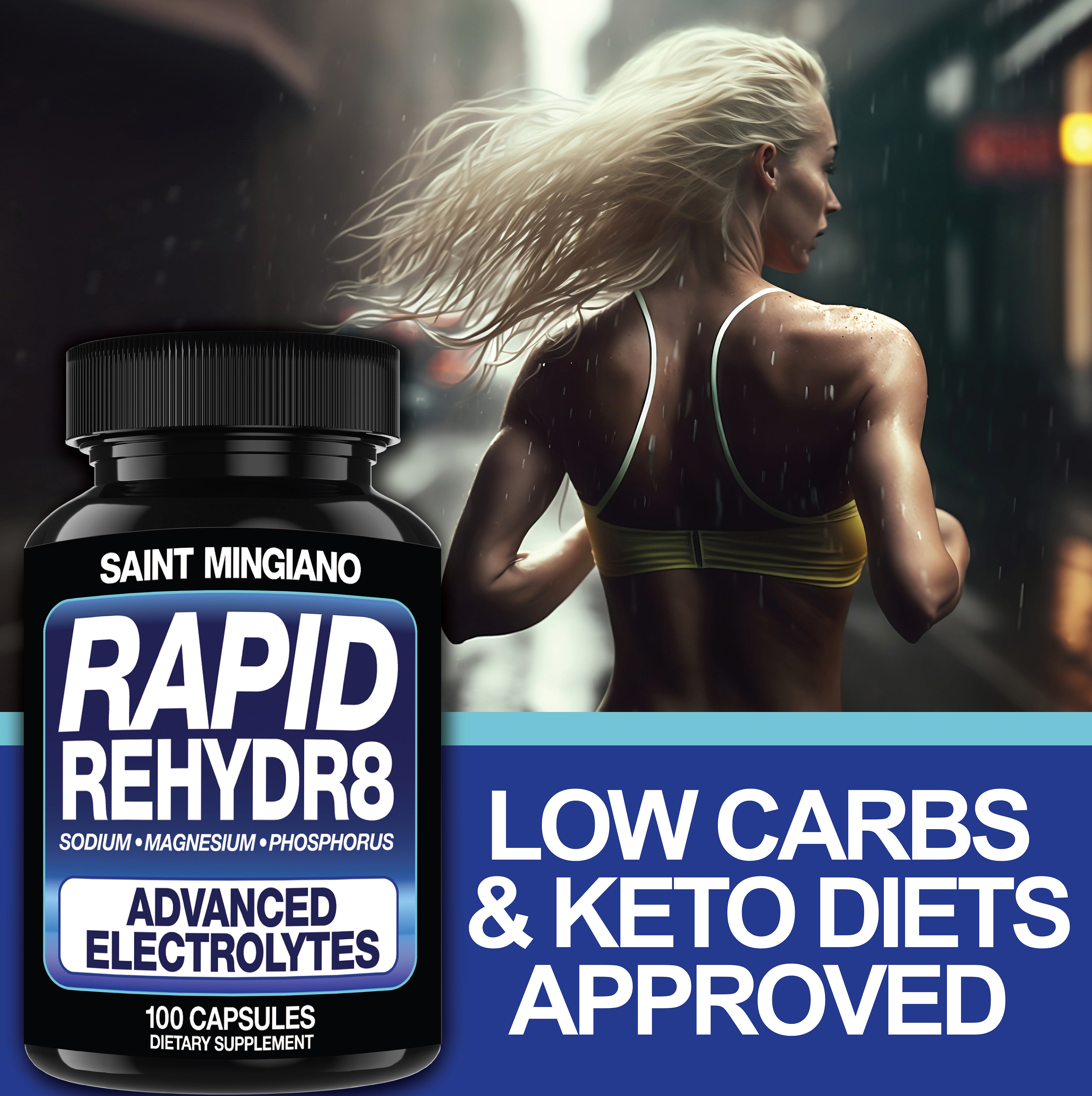 Rapid Rehydr8 Electrolyte Capsules for Muscle Recovery Hydration and Endurance Support