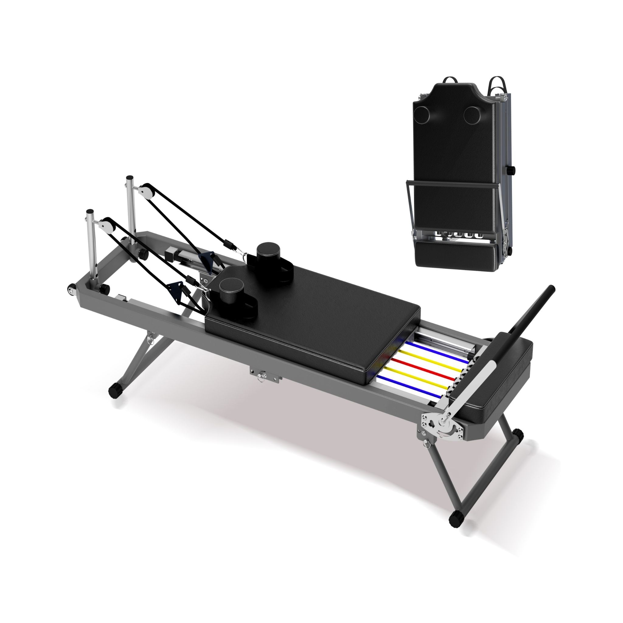Extra-Large Pilates Reformer Machine with Resistance Cords and Rebounder Exercise