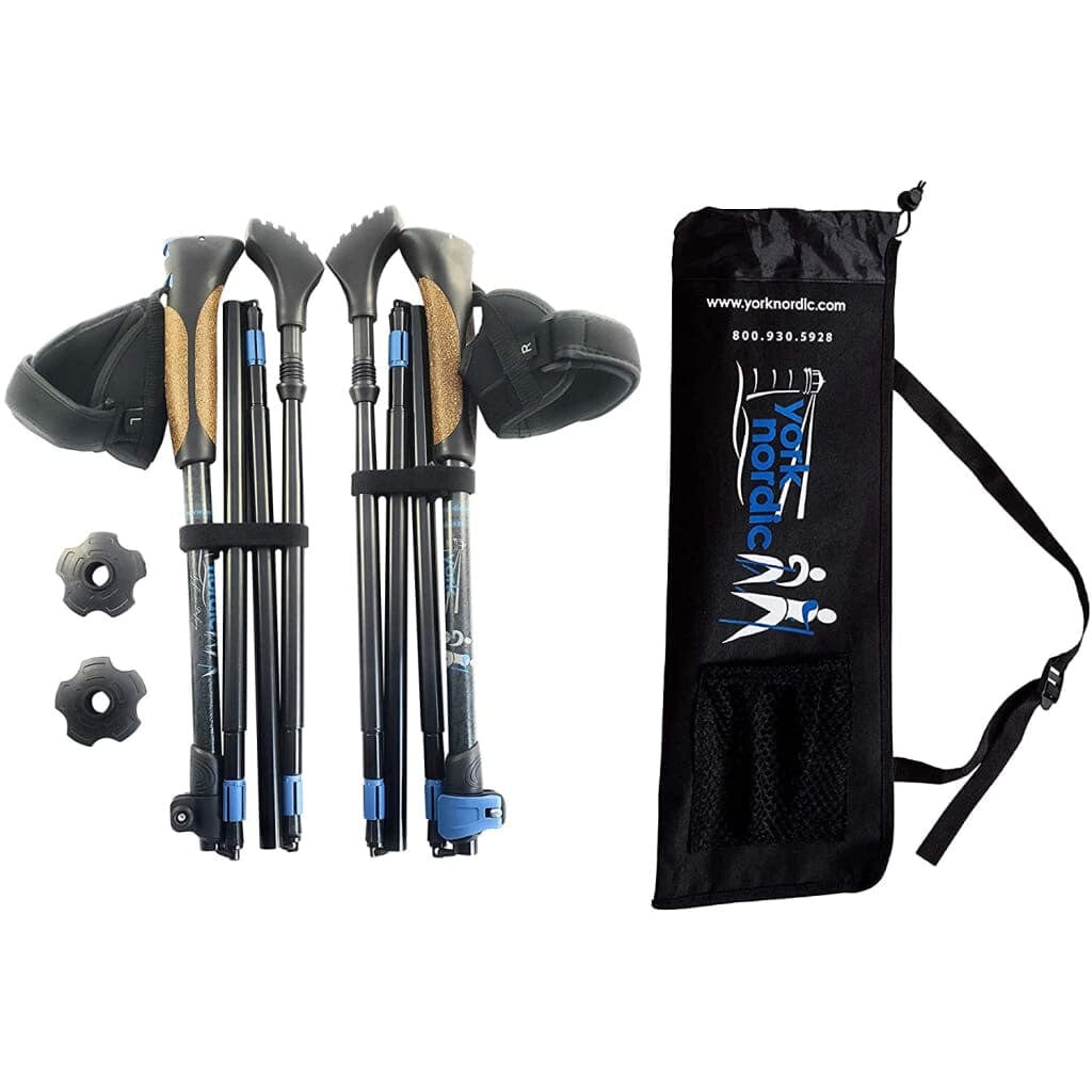 Folding Hiking Poles with Rubber Feet Bag and Comfortable Grip Options