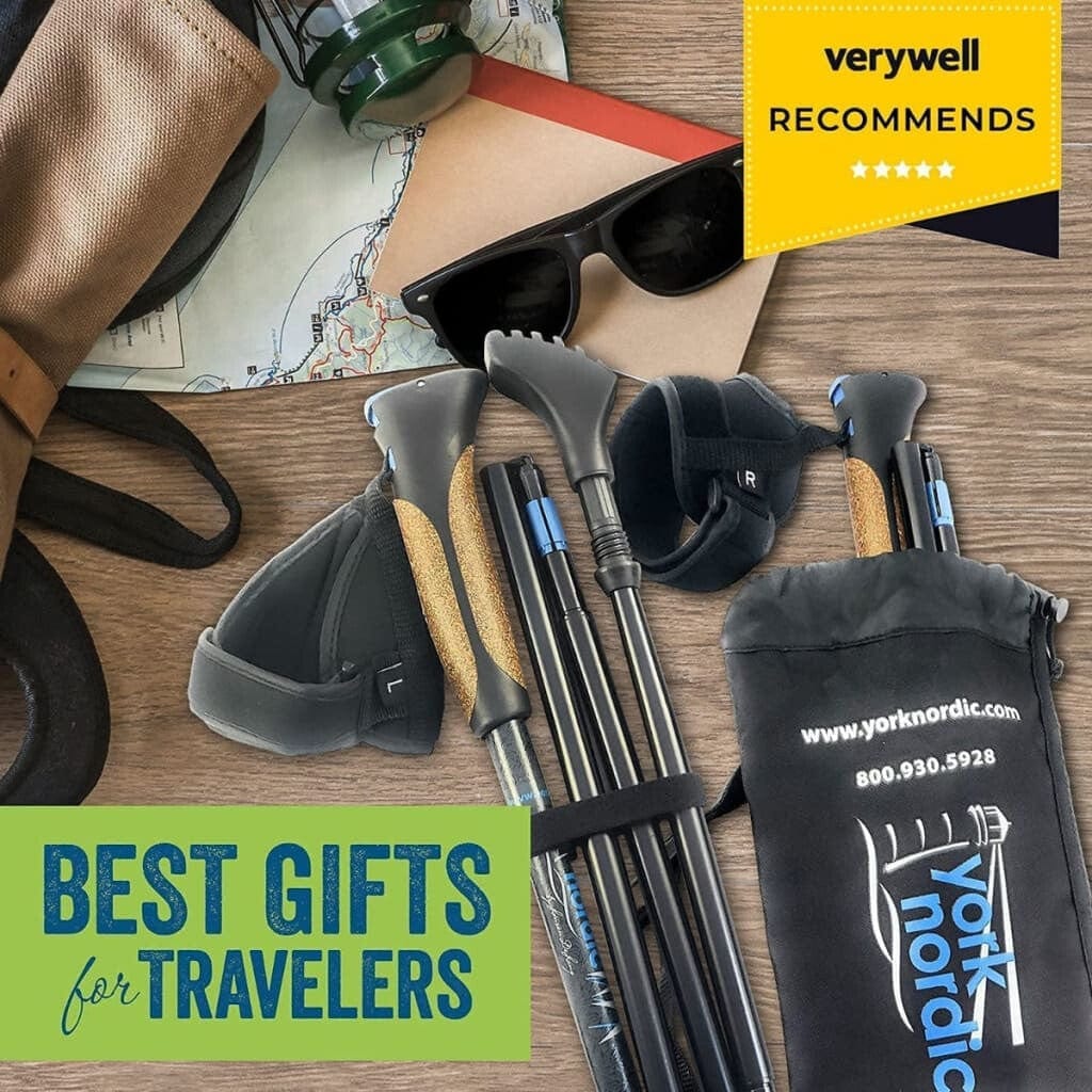 Folding Hiking Poles with Rubber Feet Bag and Comfortable Grip Options