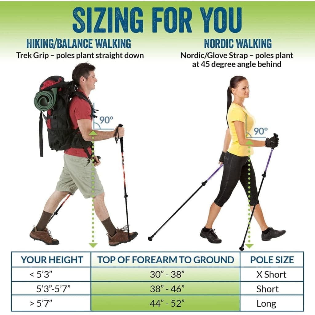 Folding Hiking Poles with Rubber Feet Bag and Comfortable Grip Options